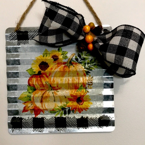 Handcrafted Fall Colors Decoupage Wall Hanger - Picture 2 of 3